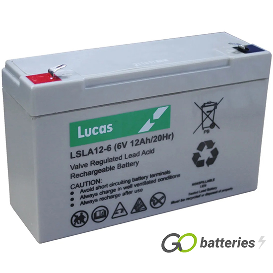 Batterie Plomb Etanche Stationnaire Lucas VRLA AGM LSLA12-6 6V 12Ah.