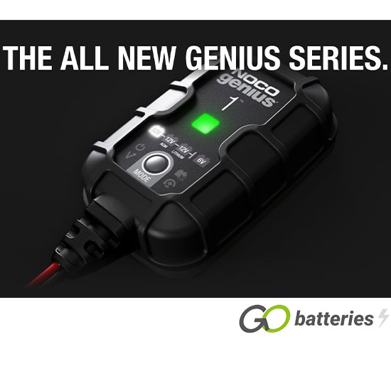 NOCO GENIUS 1UK 6V/12V 1-Amp Fully Automatic Smart Battery Charger