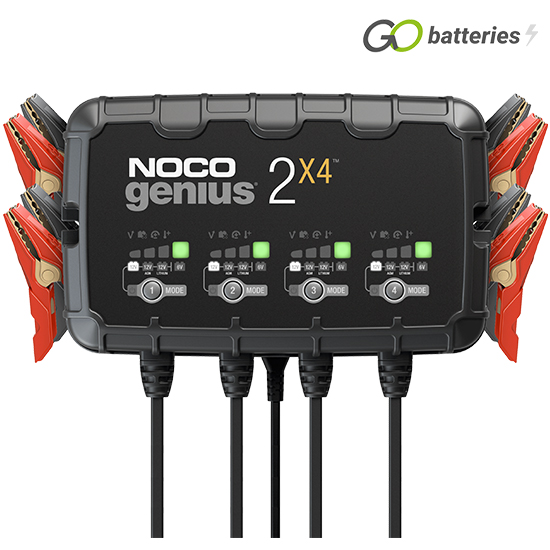 NOCO GENIUS 2X4 6V/12V 2-Amp 4-Bank Smart Battery Charger